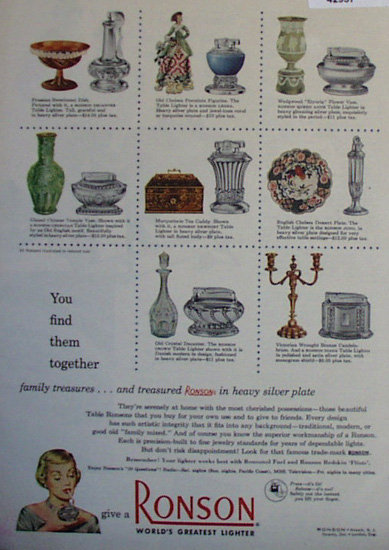 Ronson Lighter 1950 Ad