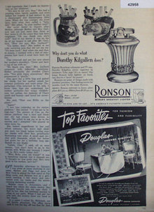 Ronson Lighter 1952 Ad.