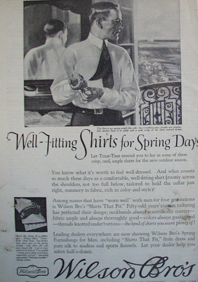 Wilson Brothers Shirts 1920 Ad