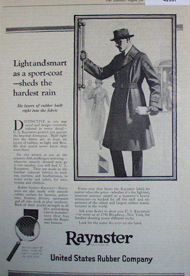 U.S. Rubber Co. Raynster 1920 Ad.