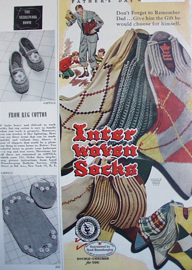 Inter Woven Socks 1950 Ad.