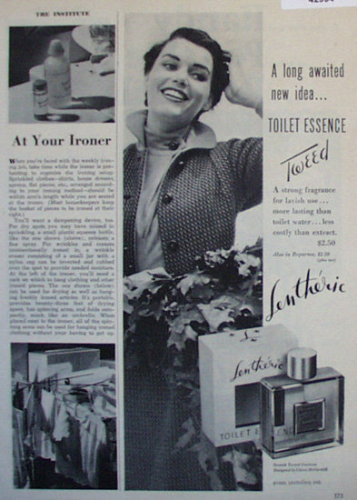 Lentheric Toilet Essence Tweed 1950 Ad.