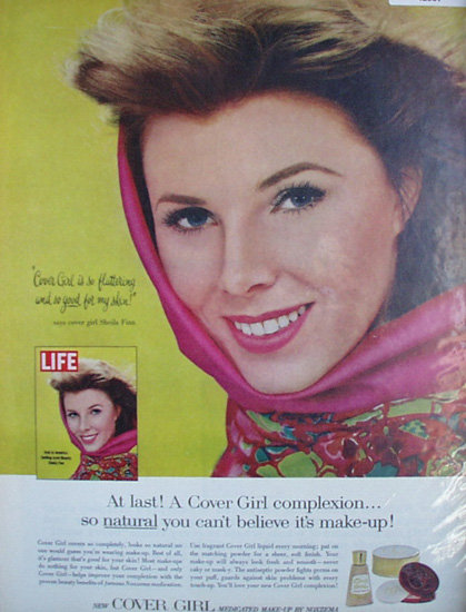 Cover Girl Medicated Make Up By Noxzema 1963 Ad.