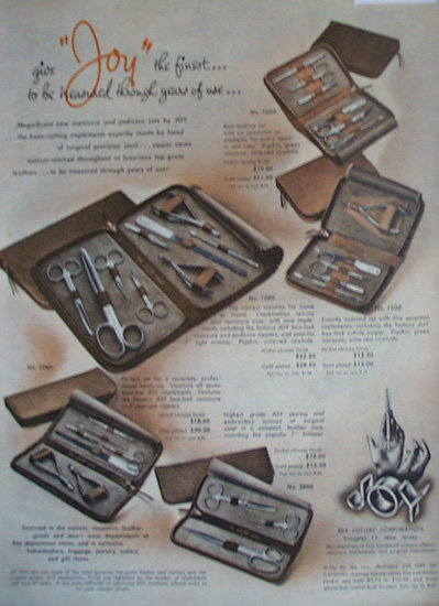 Joy Manicure And Pedicure sets 1947 Ad