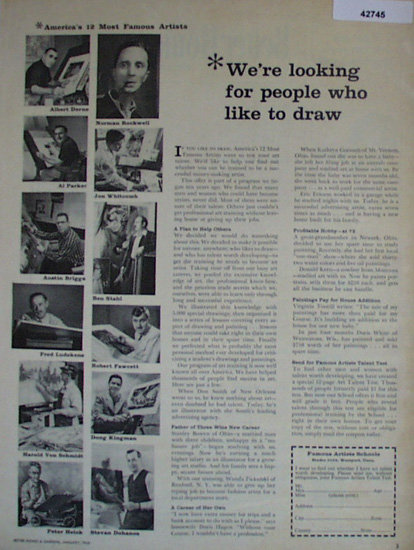 Famous Artists Schools 1960 Ad