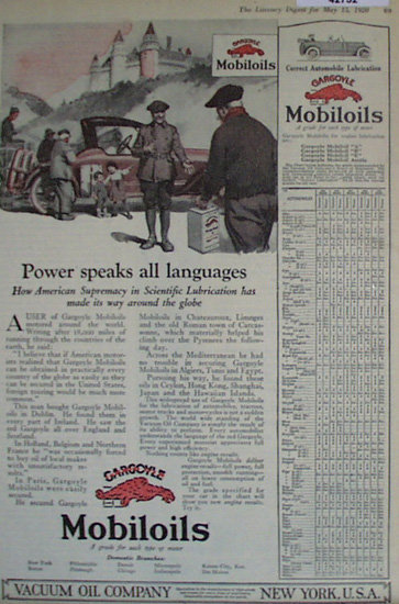 Vacuum Oil Co Mobiloils 1920 Ad