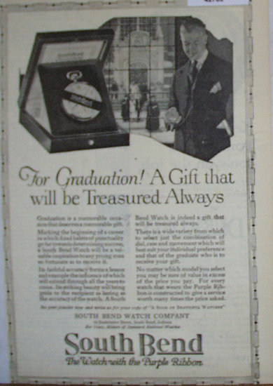 South Bend Watch Co. 1920 Ad