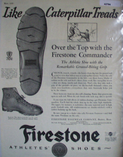 Firestone Athletes Shoes 1929 Ad