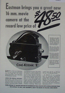 Cine Kodak E Camera 1907 To 1912 Ad