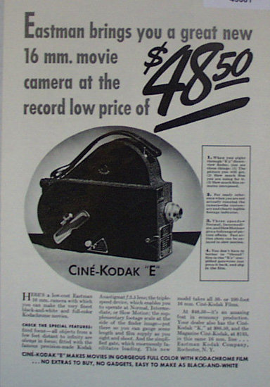 Cine Kodak E Camera 1907 To 1912 Ad