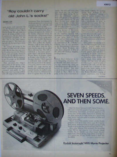 Kodak Instamatic M95 Movie Projector 1968 Ad