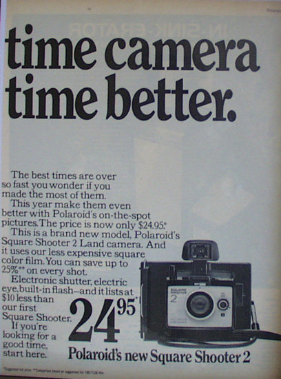 Polaroid New Square Shooter 2 Camera 1971 Ad