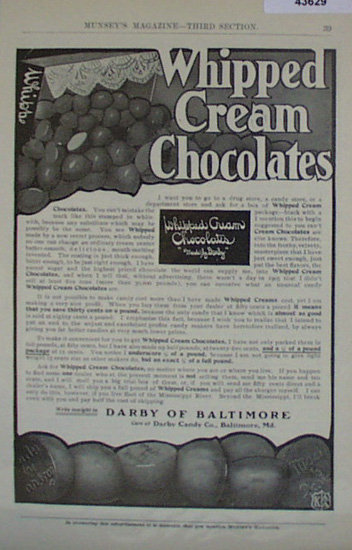 Darby Candy Co. 1907 To 1912 Ad