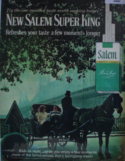 Salem Menthol Flavor Cigarettes 1968 Ad