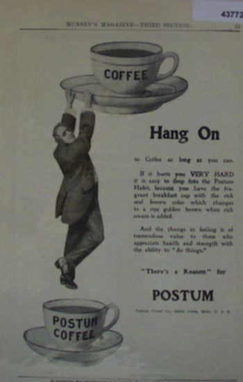 Postum Cereal Co. Coffee 1907 To 1912 Ad