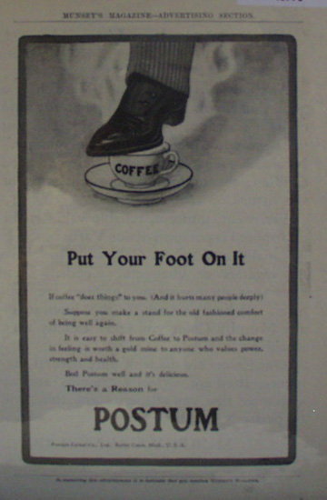 Postum Cereal Co. Coffee 1907 To 1912 Ad