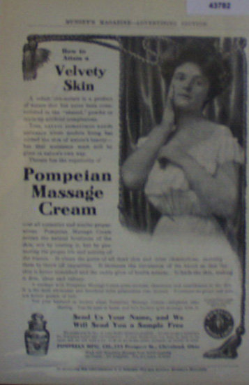 Pompeian Massage Cream 1907 To 1912 Ad.
