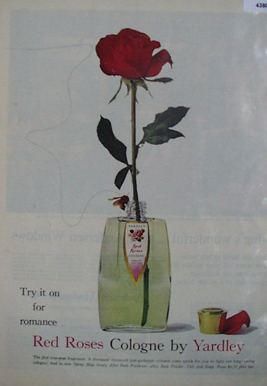 Red Roses Cologne by Yardley 1960 Ad