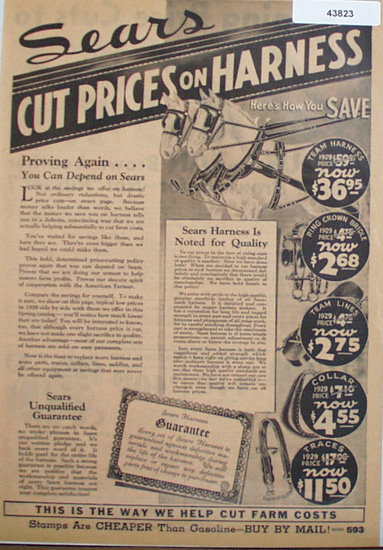 Sears Harness 1933 Ad.