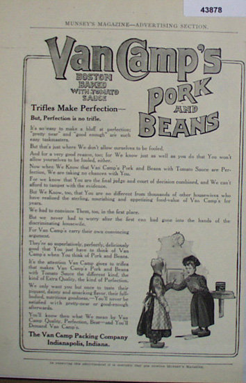 Van Camps Pork And Beans 1907 To 1912 Ad