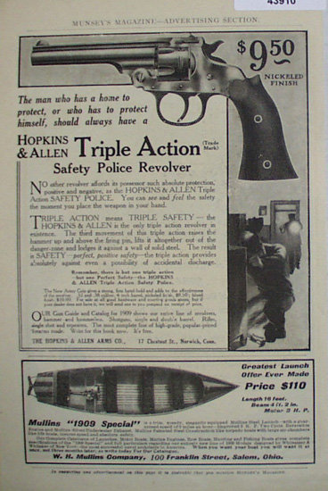 Hopkins And Allen Revolver 1907 To 1912 Ad