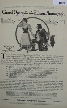 Edison Phonograph 1907 To 1912 Ad