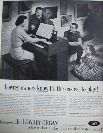 The Lowery Organ 1960 Ad