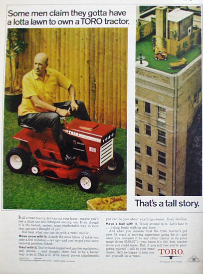 Toro Lawn Tractor 1969 Ad