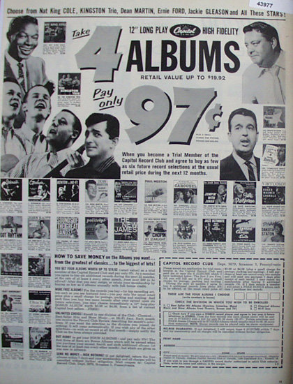 Capitol Record Club 1960 Ad
