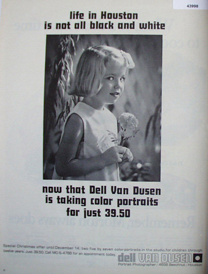 Dell Van Dusen Portrait Photographer 1968 Ad