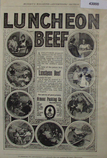 Armour Packing Co. Luncheon Beef 1907 to 1912 Ad