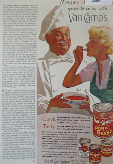 Van Camps Pork And Beans 1950 Ad