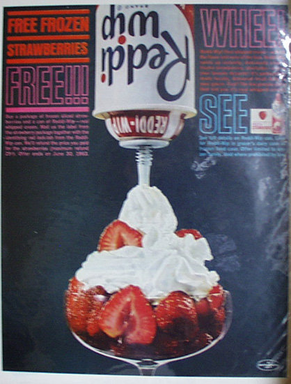 Reddi Wip Brand Whipped Cream 1963 Ad