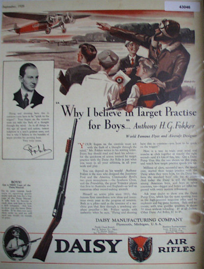 Daisy Air Rifles 1928 Ad
