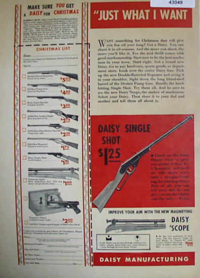 Daisy Manufacturing 1938 Ad