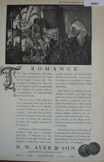 N.W. Ayer And Son Advertising 1920 Ad