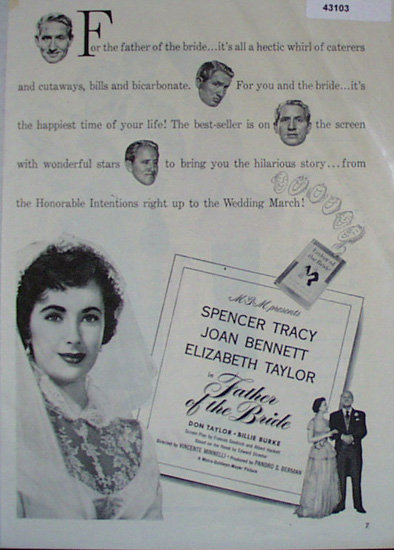Movie Father of the Bride 1950 Ad