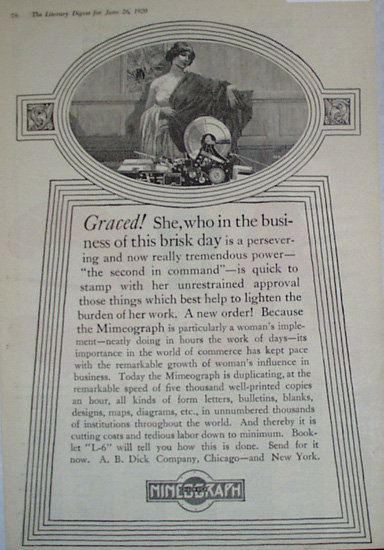 Edison Dick Mimeograph 1920 Ad