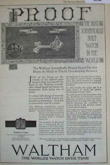 Waltham Scientifically Built Watch 1920 Ad