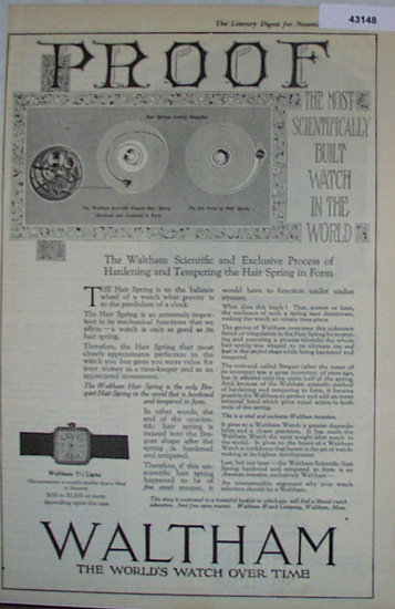 Waltham Scientifically Built Watch 1920 Ad