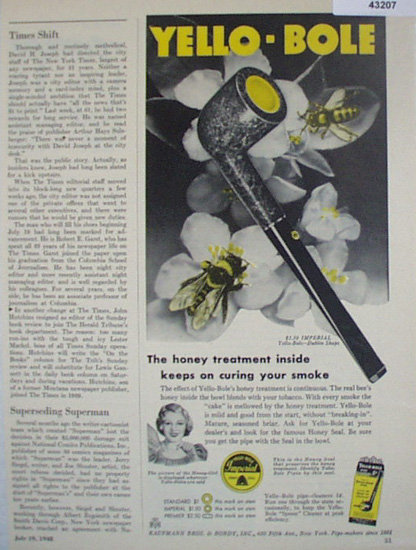 Yellow Bole Pipe 1920 Ad