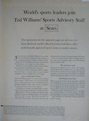 Sears Ted Williams Sports Advisory Staff 1963 Article