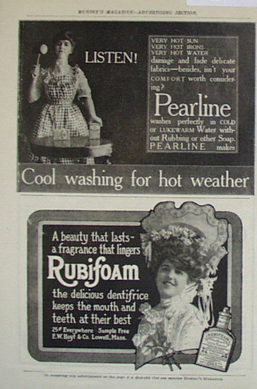Pearline Soap And Rubinfoam Dentifrice 1907 To 1912 Ad