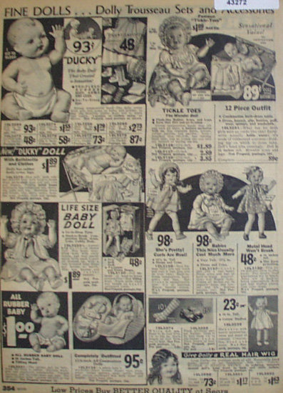 Sears Dolls And Accessories 1933 Ad