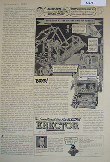 A.C. Gilbert Erector. 1938 Ad