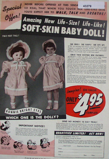 Soft skin Baby Doll 1950 Ad