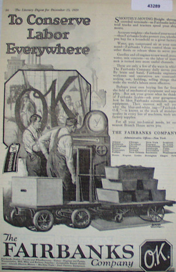 The Fairbanks Co. 1920 Ad