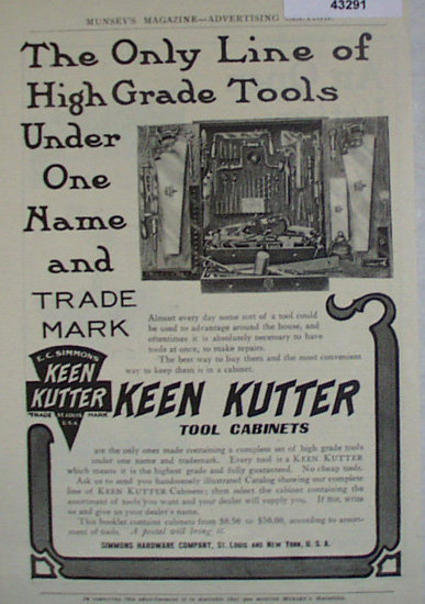 Keen Kutter Tool Cabinets 1907 To 1912 Ad