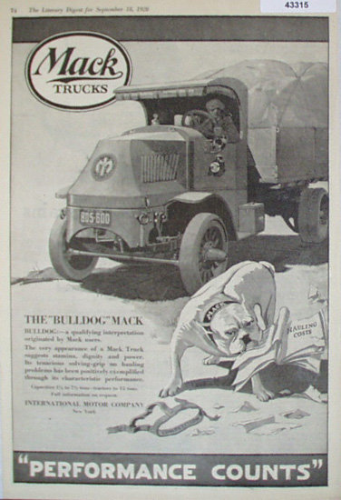 Mack Trucks 1920 Ad.