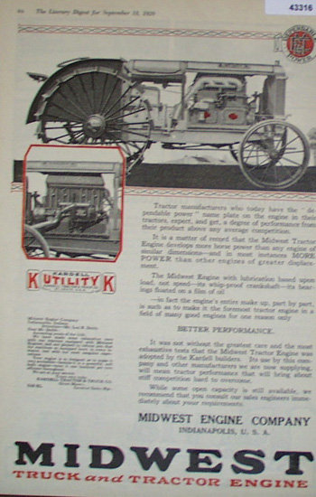 Midwest Truck and Tractor Engine 1920 Ad